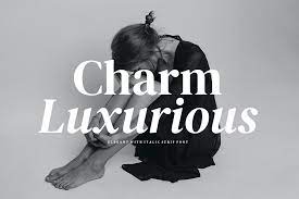 Ejemplo de fuente Charm Luxurious Italic